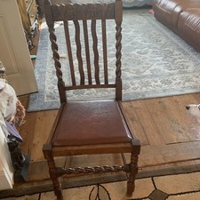19th Century Century Carved Oak Arm Chair Barley Twist rare hand