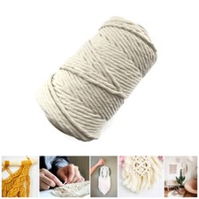 100m 5mm Natural Craft Macramé Cotton String Artisan Thread Twisted Cord