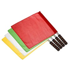 4pcs Referee Flags Set Stainless Steel Pole Sponge Grip Linesman Signal, 4 Color