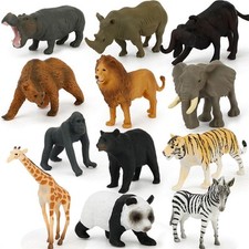 12X Animal Model Plastic Figures Jungle Wild Ocean Zoo Animal Playset Toys