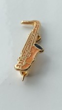 Enamelled Saxophone Brooch