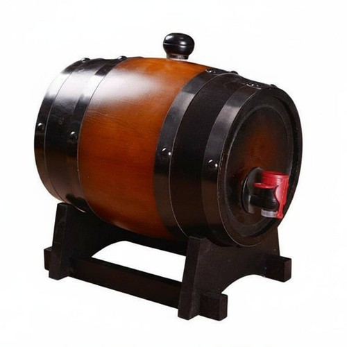 Wooden wine barrel with tap - wooden,