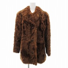 Nakamura Fur Coat Women's Brown Lamb Fur Mid Length Used