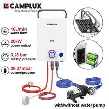 CAMPLUX 10L Instant Gas Hot Water Heater Tankless Gas Boiler LPG Propane w/ Pump