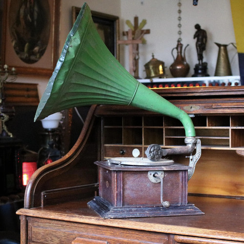 Antique edwardian green horn - edwardian,