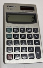 CASIO SL-910TE Tax & Exchange Solar Wallet Calculator with 8-Digit Display