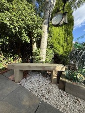 Wooden Rustic 3-Seater Garden Sleeper Seat Outdoor Patio Furniture. Free P&P