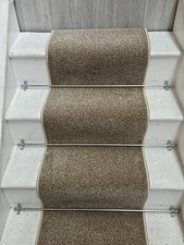 Stair Carpet Runner 6m / Upto 12 Steps - 48cm Wide - Beige Fleck - Medium Pile