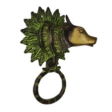 Antique Style Cow Face Shape Doorbell Handcrafted  Brass Home Decor Door Knocker