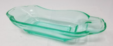 Butter Dish Green Glass Art Deco Imperfect