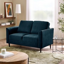 Logan 2 Seater Fabric/Faux Leather Sofa Modern Minimalist