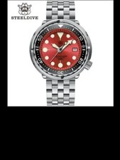 Steeldive SD1975 RED Tuna Dive Watch 5-link Bracelet 300m Depth......Brand New