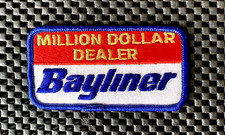 BAYLINER BOATS EMBROIDERED SEW ON PATCH MILLION DOLLAR DEALER 3 3/4" x 2" NOS