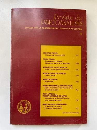 Revista psicoanalisis tomo - de, psicoanalisis.