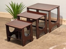Vintage Teak Nest of Tables Mid Century Modern Mahogany Coloured Dark Wood.