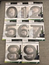 No 1 STAINLESS STEEL SANDLEFORD LARGE (150mm/6") SELF ADHESIVE HOUSE NUMBERS