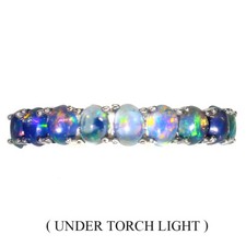 925 Sterling Silver Ring Oval Black Opal Jewelry Gemstone Jewelry Size 8