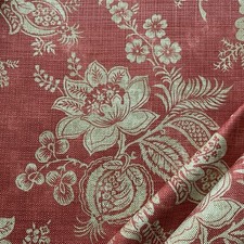 Sanderson Curtain Fabric LYON ~ Russet ~ 0.75m  ~  Linen Blend Floral Design