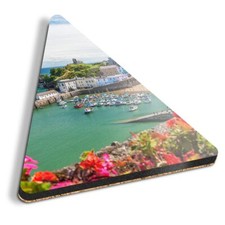 Triangle MDF Coaster Beautiful Tenby Harbour Wales #50220