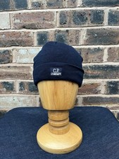 CP Company Made In Italy 100% Wool Beanie Hat One Size Navy Blue