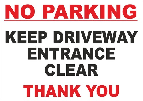Parking keep driveway - no,