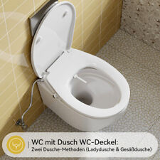 Hanging Shower Wall Toilet Taharet Bidet Toilet Rimless + Soft Close Lid Original Box.