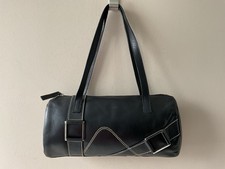 ORIANO real leather ladies small black underarm handbag