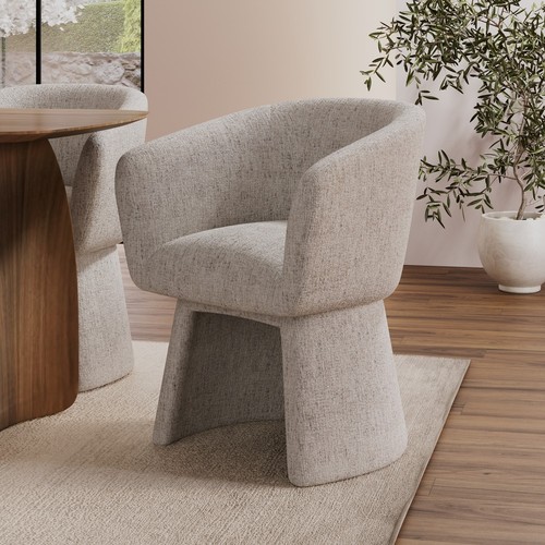 Cream upholstered curved tub - upholstered,