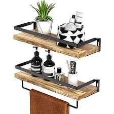 2Pcs Wooden Floating Shelves