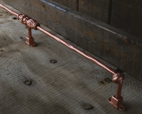 Vintage foot rail - ,, gold,
