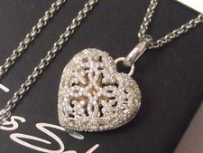 Thomas Sabo stone set filigree heart locket necklace : RRP £164