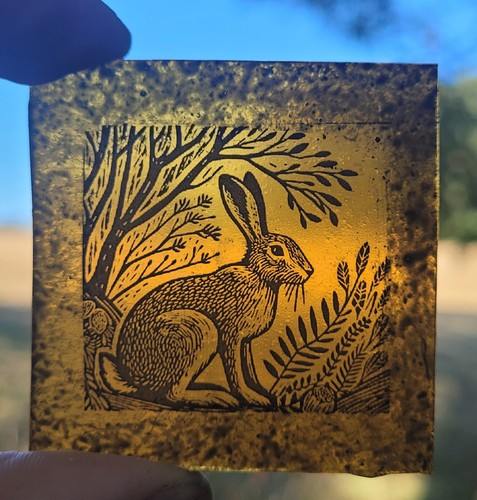 Stained glass rabbit - stained,