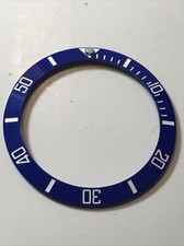 BLUE CERAMIC SLOPED BEZEL RING