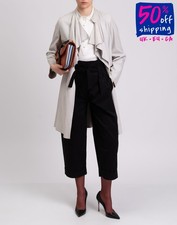 RRP€1500 EMPORIO ARMANI Suede Leather Coat EU42 US6 UK10 M Coated Ruffle Overlay