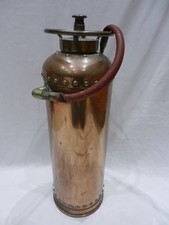 LARGE OLD/VINTAGE JOHN KERR COPPER & BRASS FIRE EXTINGUISHER - GOOD CONDITION