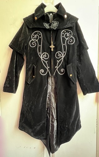 Velvet coat small black gothic - coat,