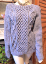 Aran Wool Hand Knitted Blue