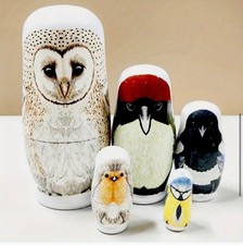 RUSSIAN WOODEN NESTING DOLLS “BIRD” COLLECTION FOR OVER 3’S SEE NOTES 🌸  NEW