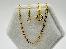 9ct Yellow Gold Mens Woman 1.5mm Fine Curb Link Chain Necklace Solid  All Size