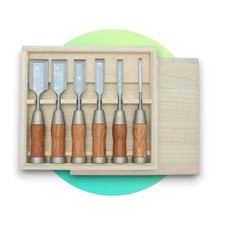 Kakuri Damascus Hybrid Japanese Chisels 6 Piece Set