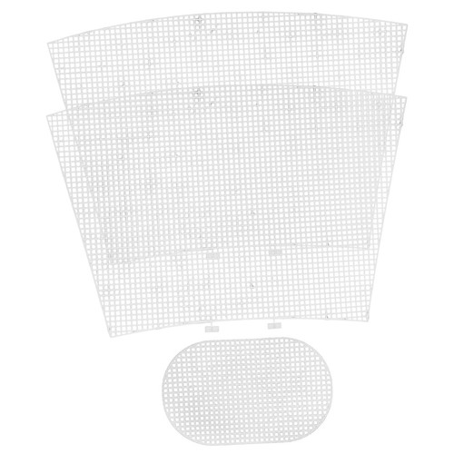 White plastic mesh canvas - white,