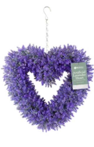 Artificial lavender heart - lavender,