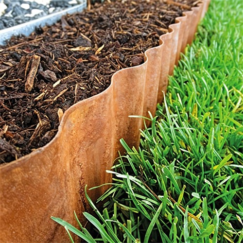 Galvanised steel lawn edging - galvanised,