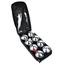 French Boules Set 8pc Stainless Steel Petanque Balls with Jack & Carry Case