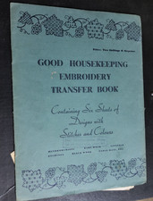 Vintage Embroidery Transfer Book, Good Housekeeping 1940s-1950s lots transfers.