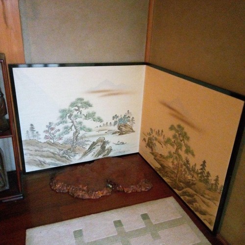 Vintage japanese byobu folding - japanese,
