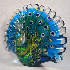 Ornate Glass Peacock Figurine