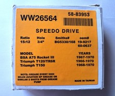 Used once 15:12 SPEEDO GEARBOX BSA , ROCKET 3, NORTON COMMANDO, Triumph.
