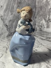 NAO by Lladro - Girl with Sleepy Puppy - Mint
