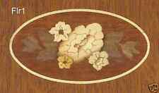 Oval Floral Veneer Inlay Marquetry #FLR1, VENEER WOODWORKING REQUIRED